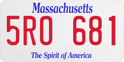 MA license plate 5RO681