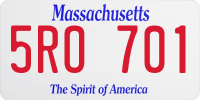 MA license plate 5RO701