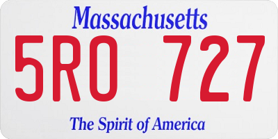 MA license plate 5RO727