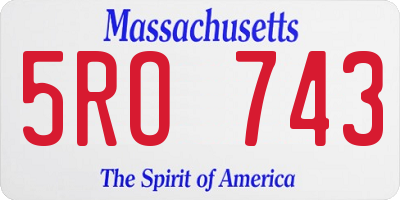 MA license plate 5RO743