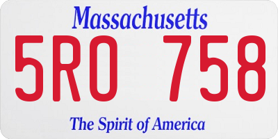 MA license plate 5RO758