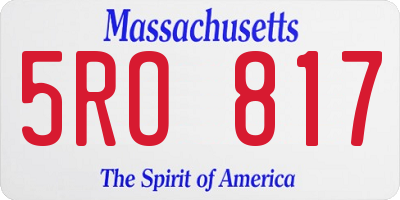 MA license plate 5RO817