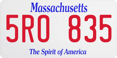 MA license plate 5RO835