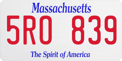 MA license plate 5RO839