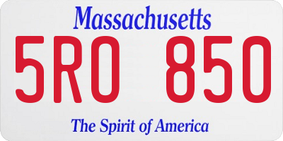 MA license plate 5RO850