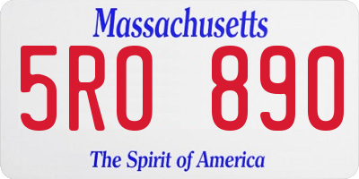 MA license plate 5RO890
