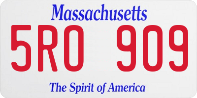 MA license plate 5RO909