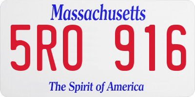 MA license plate 5RO916