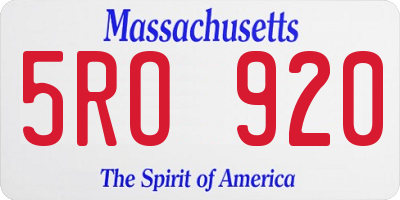 MA license plate 5RO920
