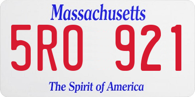 MA license plate 5RO921