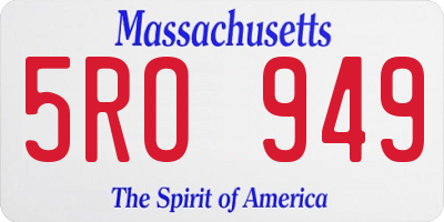 MA license plate 5RO949