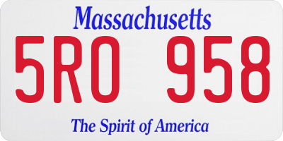 MA license plate 5RO958