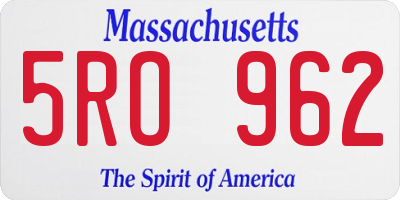 MA license plate 5RO962
