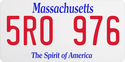 MA license plate 5RO976