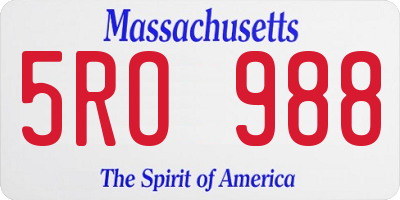 MA license plate 5RO988