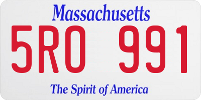 MA license plate 5RO991