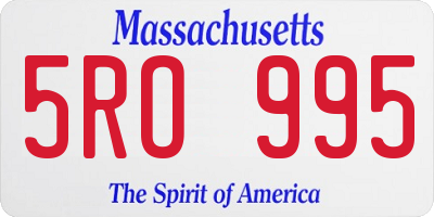 MA license plate 5RO995