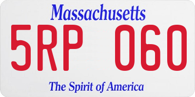 MA license plate 5RP060