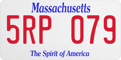 MA license plate 5RP079