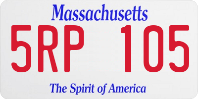 MA license plate 5RP105