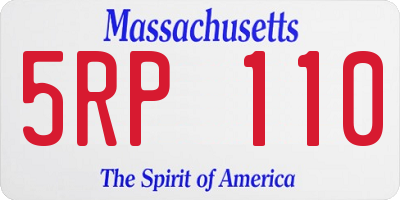 MA license plate 5RP110