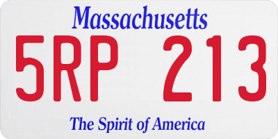 MA license plate 5RP213