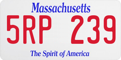 MA license plate 5RP239