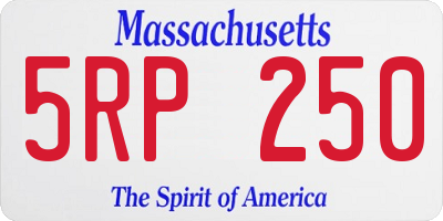 MA license plate 5RP250