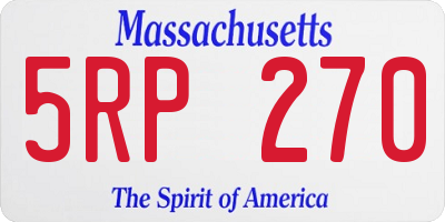 MA license plate 5RP270