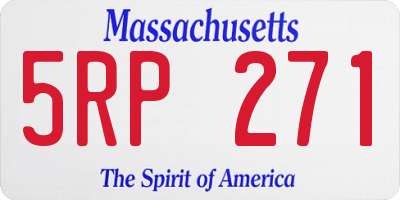 MA license plate 5RP271