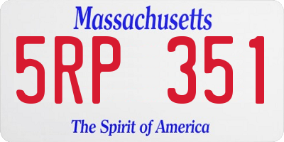 MA license plate 5RP351