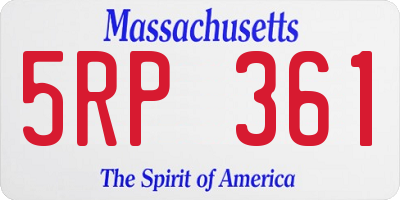 MA license plate 5RP361