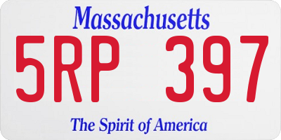 MA license plate 5RP397