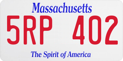 MA license plate 5RP402