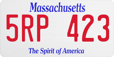 MA license plate 5RP423