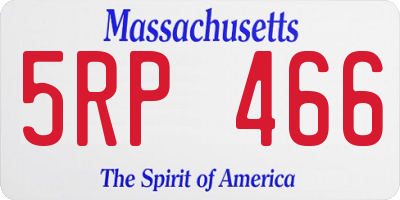 MA license plate 5RP466