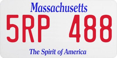 MA license plate 5RP488
