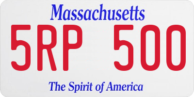 MA license plate 5RP500