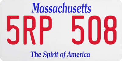 MA license plate 5RP508