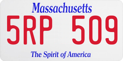MA license plate 5RP509