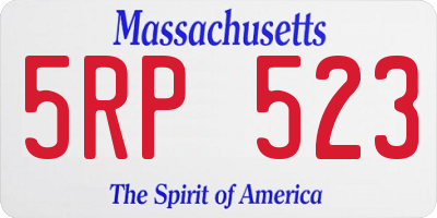 MA license plate 5RP523