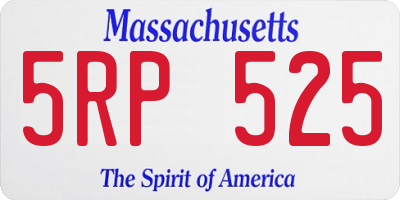 MA license plate 5RP525