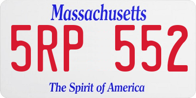 MA license plate 5RP552