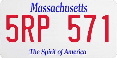 MA license plate 5RP571