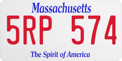 MA license plate 5RP574