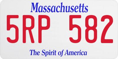 MA license plate 5RP582