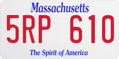 MA license plate 5RP610