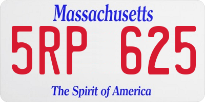 MA license plate 5RP625