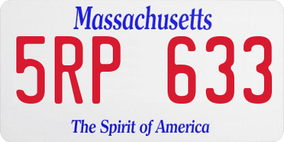 MA license plate 5RP633