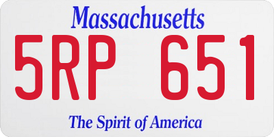MA license plate 5RP651